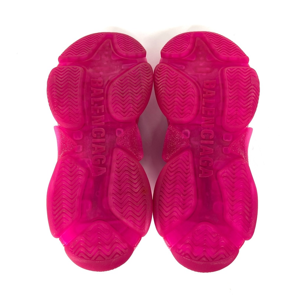 Balenciaga Triple S Sneakers Shoes Mens Size 41 Clear Sole Pink Logo Lace Up NEW - Picture 12 of 15